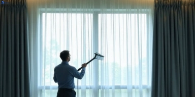 Commercial curtain steam cleaning service waterways-vic hotels offices