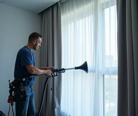Professional curtain steam cleaning process equipment Matty Curtain Cleaning waterways-vic
